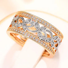 Load image into Gallery viewer, Aesthetic Hollow Out Pattern Rings Women Sparkling CZ Luxury Trendy Jewelry