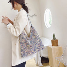 Carica l&#39;immagine nel visualizzatore di Gallery, New Fashion Large Shoulder Bags For Women Shine Sequin Handbag Totes Shopping Bag a170