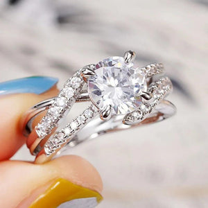 Silver Color Women Rings Luxury Paved Sparkling CZ Temperament Rings t31 - www.eufashionbags.com