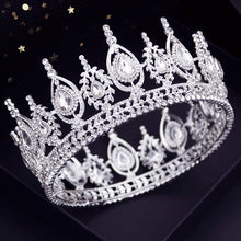 Load image into Gallery viewer, AB Colors Royal Queen Wedding Crown for Tiaras Bridal Diadem Round Crystal Circle Hair Jewelry Accessories
