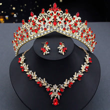 Cargar imagen en el visor de la galería, Luxury Crown Jewelry Sets for Women Earrings Tiaras Wedding Necklace sets Princess Girls Party Prom Costume Jewelry Set