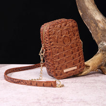 Carica l&#39;immagine nel visualizzatore di Gallery, Crocodile Embossed Women&#39;s Satchel Purse Elegant Crossbody Bag Metal chain mobile phone crossbody bag