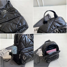 画像をギャラリービューアに読み込む, Winter Ultra Light Space Down Women Backpack Quilted Plaid Large School Bag a85