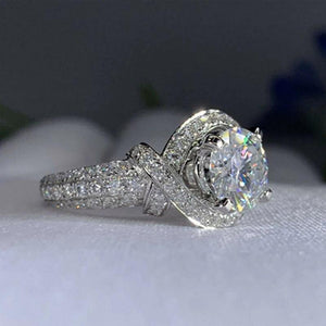 Full Paved Women Wedding Rings Cubic Zircon Crystal Rings t09 - www.eufashionbags.com
