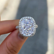 画像をギャラリービューアに読み込む, Big Cubic Zirconia Women Rings Silver Color Luxury Rings Temperament Engagement Wedding Jewelry