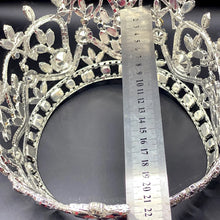 Cargar imagen en el visor de la galería, Luxury Crown Crystal Large Round Queen Wedding Hair Accessories y109