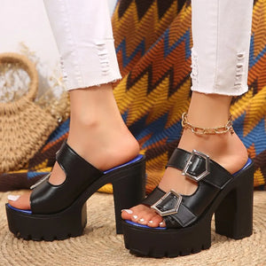 Women Sandals High Heels Summer Shoes For Women Heels Sandals Slip On Platform Sandalias Mujer Fashion Heeled Sandals Female