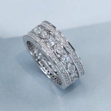 Laden Sie das Bild in den Galerie-Viewer, Fashion Wedding Rings for Women Modern Sparkling Cubic Zircon Crystal Rings Silver Color Jewelry