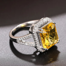 Load image into Gallery viewer, Large Geometric Yellow Cubic Zirconia Rings Women Temperament Accessories n210
