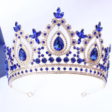 Cargar imagen en el visor de la galería, Luxury AB Color Rhinestone Bridal Tiaras Crowns Baroque Crystal Pageant Diadem Headbands e32