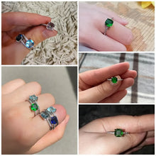 画像をギャラリービューアに読み込む, High Quality Square Blue Series Stone Women Rings Minimalist Pinky Accessories Ring j303