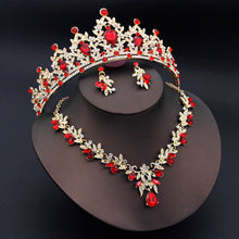 Cargar imagen en el visor de la galería, Princess Crown Jewelry Sets for Women Tiaras Wedding Necklace Earrings sets Girls Party Prom Costume Jewelry Set