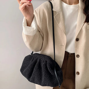 Winter Clip Crossbody Bags Women's Fashion Plush Sling Bag q55