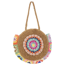 Load image into Gallery viewer, Summer Handmade Woven Beach Bags Women&#39;s Large Tote Bag Ethnic Style Round Straw Weaving Fashion Shoulder Bags