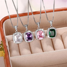 Charger l&#39;image dans la galerie, Luxury Women Cubic Zirconia Pendant Necklace Fashion Wedding Eternity Jewelry