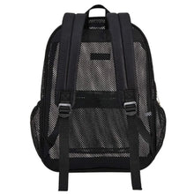 Carica l&#39;immagine nel visualizzatore di Gallery, Black Mesh Backpack with Padded Shoulder Straps Beach Knapsack q53