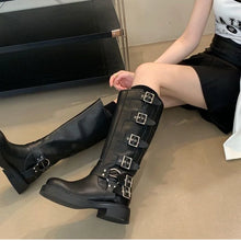 Laden Sie das Bild in den Galerie-Viewer, Fashion Winter High Women Boots Metal Decoration Knee High Boots h30
