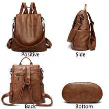 Laden Sie das Bild in den Galerie-Viewer, Anti theft Backpack Purses High Quality Soft Leather Vintage Bag School Bags Travel Bagpack Bookbag Rucksack