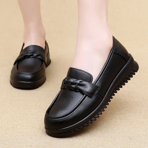Soft Genuine Leather Women Loafers Shoes Casual flats q157