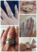 画像をギャラリービューアに読み込む, Two Tone Women Rings Full Paved Sparkling CZ Stone Wedding Bands Jewelry n103