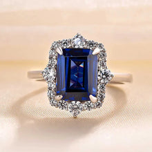 Cargar imagen en el visor de la galería, Blue Cubic Zirconia Women Rings for Wedding Geometric Shaped Engagement Jewelry n215