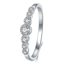 Carica l&#39;immagine nel visualizzatore di Gallery, Silver Color Wedding Ring for Women Paved Round Cubic Zirconia rings x30