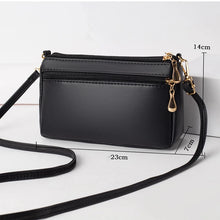 Charger l&#39;image dans la galerie, New Fashion PU Leather Crossbody Bags Women Zipper Shoulder Bag Large Embroidery Thread Purse and Handbags