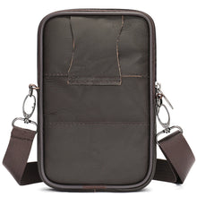 Laden Sie das Bild in den Galerie-Viewer, Small Genuine Leather Men&#39;s Shoulder Bag for Phone Belt Pouch Black Leather Messenger Crossbody Bags Mini Bags