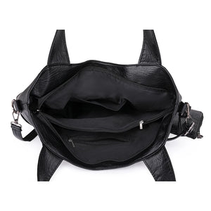 Big Black Shoulder Bags for Women Large Hobo Shopping Sac Quality Soft Leather Crossbody Handbag Travel Tote Bag