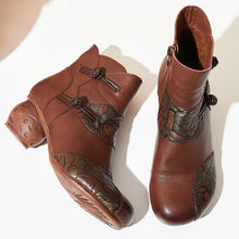 Laden Sie das Bild in den Galerie-Viewer, Winter Thick Heel Ankle Boots Women Warm Boots Shoes Handmade q143