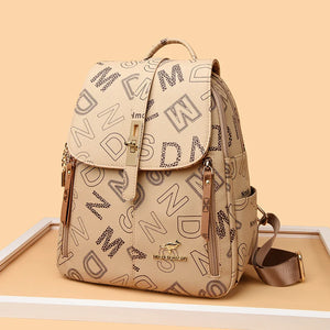 2024 Fashion Luxury Women's Designer Letter Printing Leather Backpacks Large Travel Shoulder Bags Totes School Bag