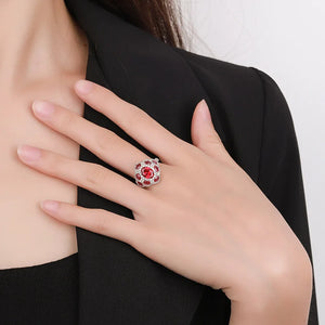 High Quality Ruby Temperament Engagement Adjustable Rings for Women Dresses Accessories x18