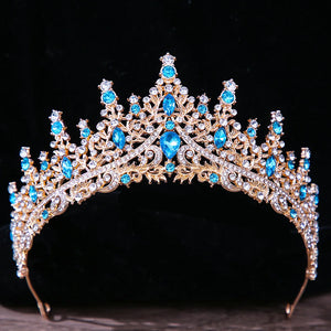 Baroque Retro Princess Queen Bridal Crown Women Crystal Tiara Headwear Jewelry a100