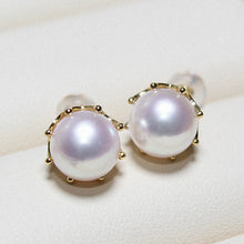 Load image into Gallery viewer, Round Simulated Pearl Stud Earrings Women Claw Setting Temperament Earring Daily Trendy Jewelry