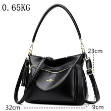 画像をギャラリービューアに読み込む, Fashion Tassel Large Handbags Luxury Soft Leather Women Shoulder Bags a145