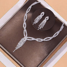 Charger l&#39;image dans la galerie, Luxury Silver Color Dubai Jewelry Sets for Women Anniversary Jewelry Gift mj01 - www.eufashionbags.com