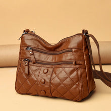 画像をギャラリービューアに読み込む, Vintage Pu Leather Women&#39;s Purses Large Multi-pocket Crossbody Shoulder Bags W130