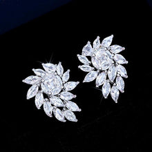 Load image into Gallery viewer, Silver Color Zirconia Stud Earrings Fashion Women Jewelry Fashion he16 - www.eufashionbags.com