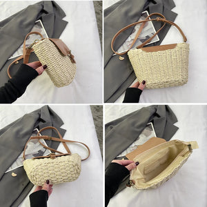 Summer Hand-woven Women Straw Bag Shoulder Bags Beach Travel Crossbody Bag a185