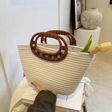 Cargar imagen en el visor de la galería, Large Seaside Holiday Handbags Woven Summer Bags Beach Basket Fashion Beach Bag a186