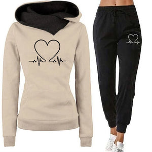 Woman Tracksuit Two Piece Set Winter Warm Hoodies+Pants Pullovers Sweatshirts Jogging Woman Clothing Sports Suit Outfits