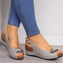 Carica l&#39;immagine nel visualizzatore di Gallery, Women Pointed Toe Wedge Heels Sandals Summer Shoes Women Heeled Sandals