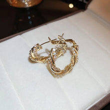 画像をギャラリービューアに読み込む, Luxury Trendy Cubic Zirconia Hoop Earrings Gold Color Fashion Earrings for Women t45