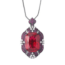Carica l&#39;immagine nel visualizzatore di Gallery, Charms 15*20mm Red High Carbon Diamond Pendant Necklaces for Women Luxury Chain Gift