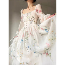 画像をギャラリービューアに読み込む, 2023 Summer Korean Style Floral Evening Party Dresses Chiffon Long Sleeve Beach Midi Fairy Dress Vestidos De Ocasion Formales
