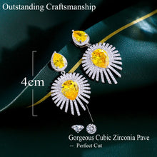 Load image into Gallery viewer, Yellow Water Drop Dangling Women Festival Wedding Party Earrings z03