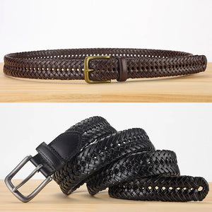 Genuine Leather Belt For Men Knitted Strap Vintage Designer Jeans Braided Belts