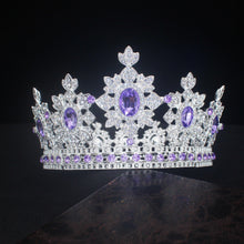 Load image into Gallery viewer, Royal Crystal Queen King Tiara and Crown Bridal Diadem Wedding Headpiece dc28 - www.eufashionbags.com