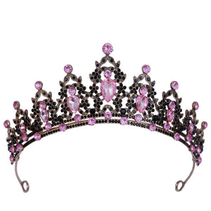 Purple Crystal Tiara For Women Wedding Crown Hair Dress Accessories Jewelry bc19 - www.eufashionbags.com