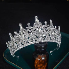 Load image into Gallery viewer, Large Rhinestone Geometric Bridal Tiaras Crown Crystal Headbands bc59 - www.eufashionbags.com